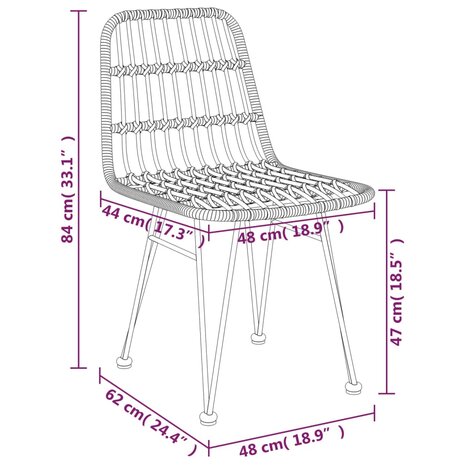 3-delige Tuinset poly rattan zwart 8720845818173 10