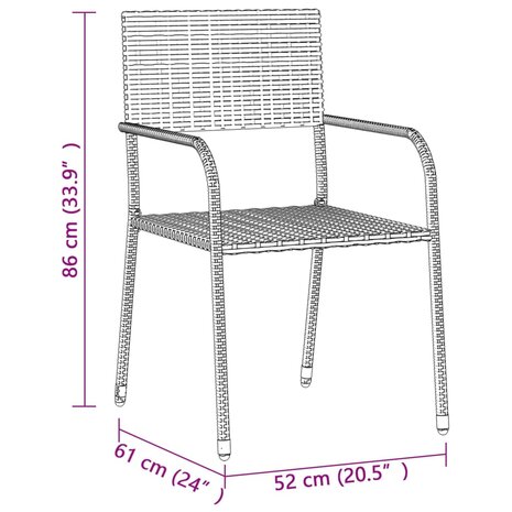 3-delige Tuinset poly rattan zwart 8720287145172 8