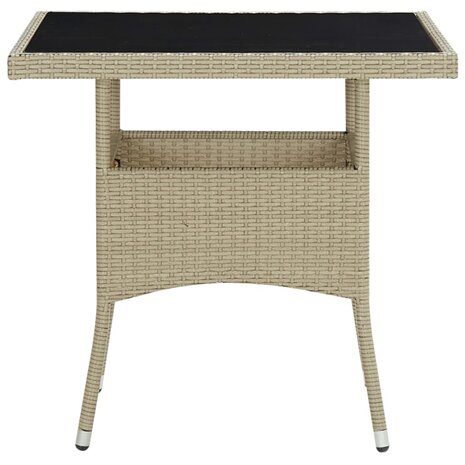 3-delige Tuinset poly rattan en glas beige 8720286201572 3