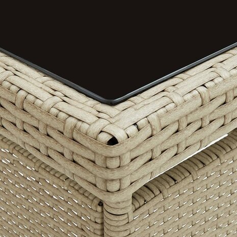 3-delige Tuinset poly rattan en glas beige 8720286201572 5