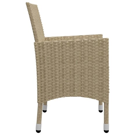 3-delige Tuinset poly rattan en glas beige 8720286201572 11