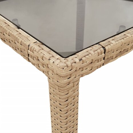 3-delige Tuinset met kussens poly rattan en glas beige 8721102490514 6