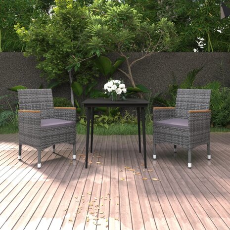 3-delige Tuinset met kussens poly rattan en glas 8720286917619 1