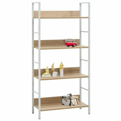 Boekenkast 4 schappen 60x27,6x124,5 cm bewerkt hout eikenkleur 8719883890616 2