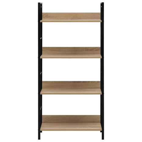 Boekenkast 4 schappen 60x27,6x124,5 cm bewerkt hout eikenkleur 8719883890593 3