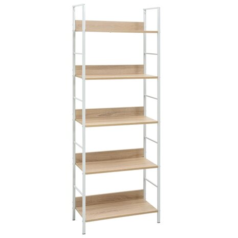 Boekenkast 5 schappen 60x27,6x158,5 cm bewerkt hout eikenkleur 8719883890654 1