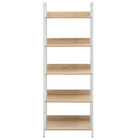 Boekenkast 5 schappen 60x27,6x158,5 cm bewerkt hout eikenkleur 8719883890654 3