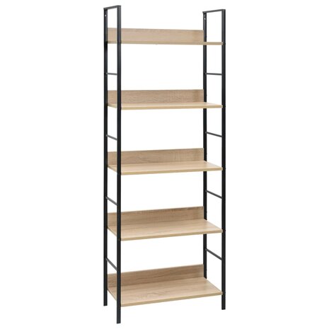 Boekenkast 5 schappen 60x27,6x158,5 cm bewerkt hout eikenkleur 8719883890630 1