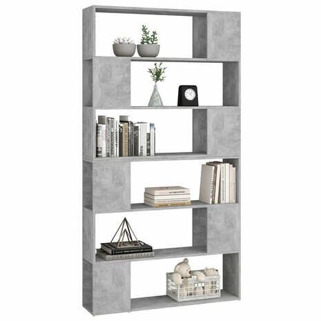 Boekenkast/kamerscherm 100x24x188 cm betongrijs 8720286661437 4