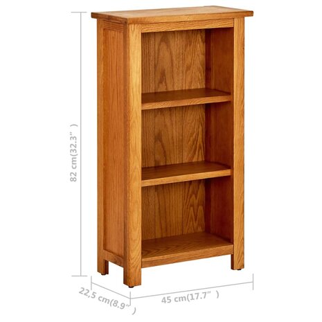 Boekenkast 45x22,5x82 cm massief eikenhout 8720286006887 6