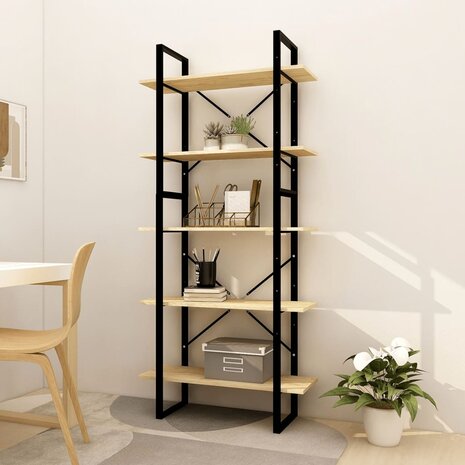 Boekenkast met 5 schappen 80x30x175 cm massief grenenhout 8720286649497 1