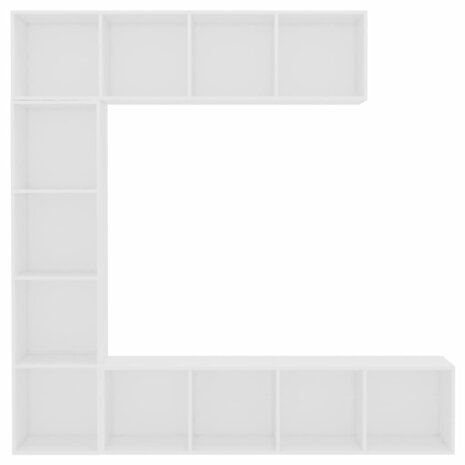 3-delige Boekenkast-/tv-meubelset 180x30x180 cm wit 8719883768595 4