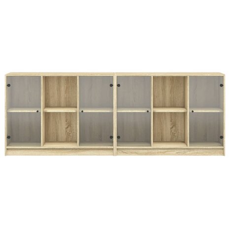 Boekenkast met deuren 204x37x75 cm hout sonoma eikenkleurig 8721012216235 6