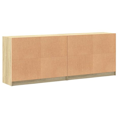 Boekenkast met deuren 204x37x75 cm hout sonoma eikenkleurig 8721012216235 8