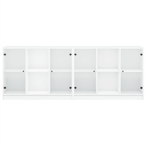 Boekenkast met deuren 204x37x75 cm bewerkt hout wit 8721012216211 6