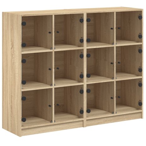 Boekenkast met deuren 136x37x109 cm hout sonoma eikenkleurig 8721012216020 2