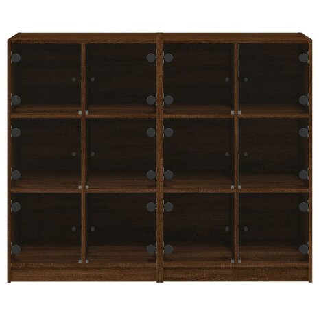 Boekenkast met deuren 136x37x109 cm hout bruineikenkleurig 8721012216068 7