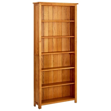 Boekenkast met 6 schappen 80x22,5x180 cm massief eikenhout 8718475533191 1