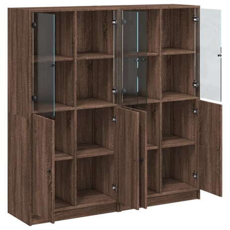 Boekenkast met deuren 136x37x142 cm hout bruineikenkleurig 8721012216204 6