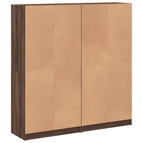 Boekenkast met deuren 136x37x142 cm hout bruineikenkleurig 8721012216204 9