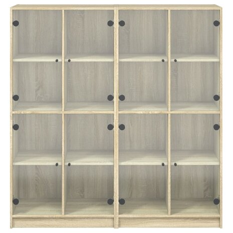 Boekenkast met deuren 136x37x142 cm hout sonoma eikenkleurig 8721012216099 7