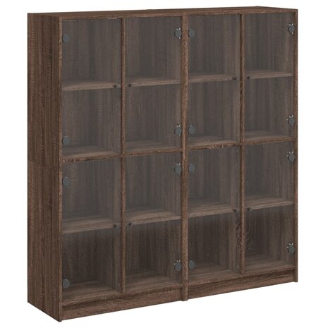 Boekenkast met deuren 136x37x142 cm hout bruineikenkleurig 8721012216136 2