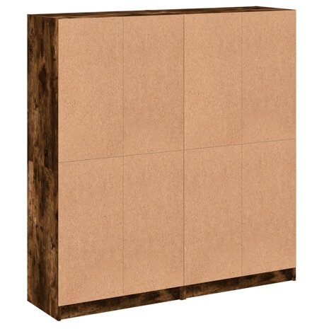 Boekenkast met deuren 136x37x142 cm hout gerookt eikenkleurig 8721012216112 9