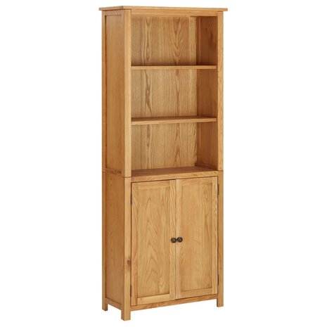 Boekenkast met 2 deuren 70x30x180 cm massief eikenhout 8720286006818 1