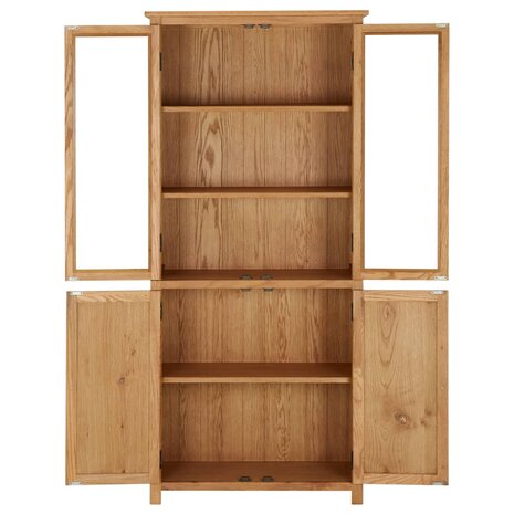 Boekenkast met 4 deuren 80x35x180 cm massief eikenhout en glas 8720286006832 3