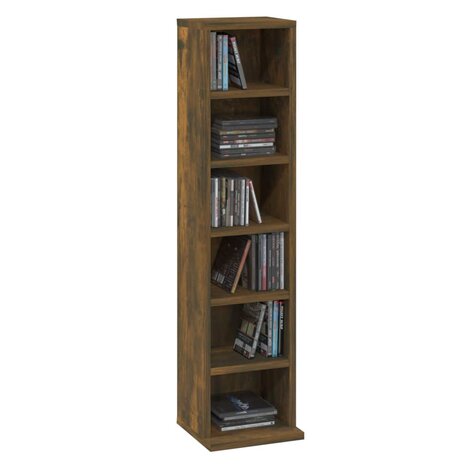 Cd-kast 21x20x88 cm bewerkt hout gerookt eikenkleurig 8720286931370 4