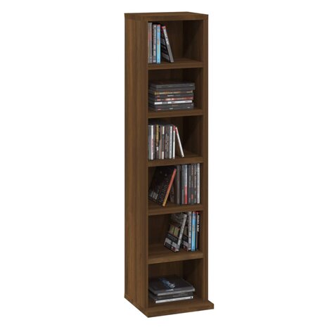 Cd-kast 21x20x88 cm bewerkt hout bruin eikenkleur 8720286931394 4