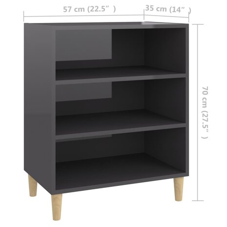 Dressoir 57x35x70 cm bewerkt hout hoogglans grijs 8720286358665 6