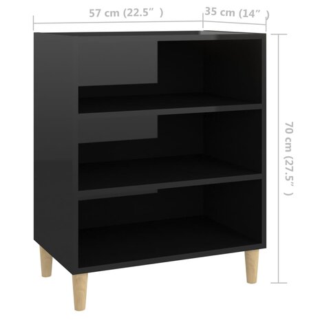 Dressoir 57x35x70 cm bewerkt hout hoogglans zwart 8720286358658 6