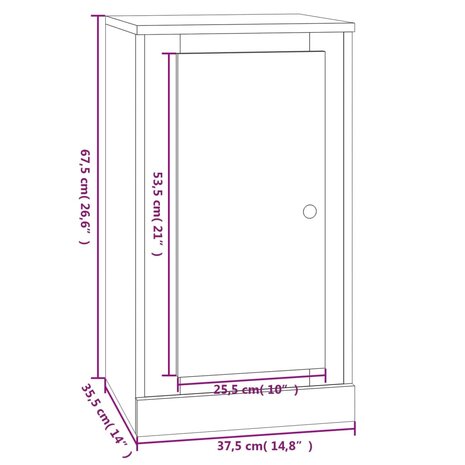 Dressoir 37,5x35,5x67,5 cm bewerkt hout zwart 8720845790929 11