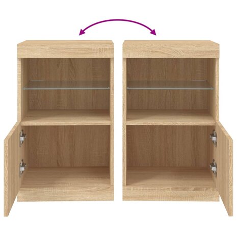 Dressoir met LED-verlichting 41x37x67 cm sonoma eikenkleurig 8721012252653 10