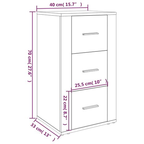 Dressoir 40x33x70 cm bewerkt hout wit 8720287223405 10