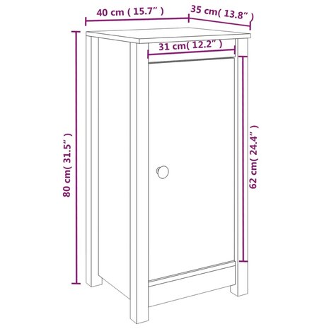 Dressoir 40x35x80 cm massief grenenhout zwart 8720286922231 10