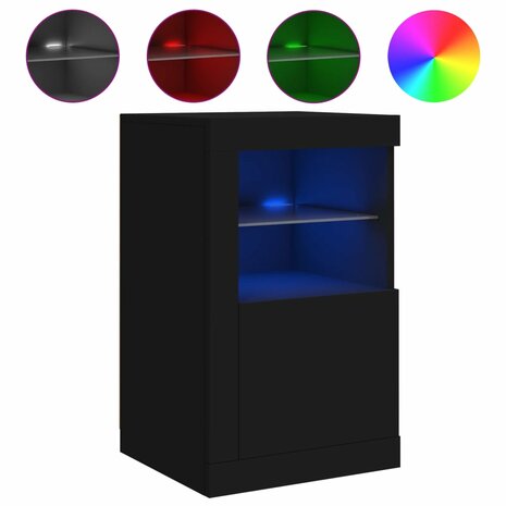 Dressoir met LED-verlichting 41x37x67 cm zwart 8721012252646 2