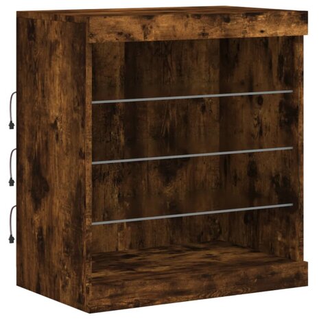 Dressoir met LED-verlichting 60,5x37x67 cm gerookt eikenkleur 8721012252813 5