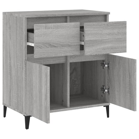 Dressoir 60x30x75 cm bewerkt hout grijs sonoma eikenkleurig 8720845737801 6