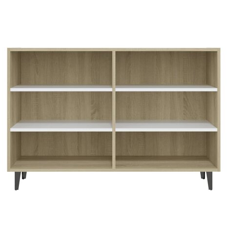 Dressoir 103,5x35x70 cm bewerkt hout wit en sonoma eikenkleurig 8720286358542 4