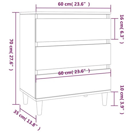 Dressoir 60x35x70 cm bewerkt hout bruin eikenkleur 8720845693596 10