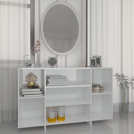 Dressoir 120x30x75 cm spaanplaat hoogglans wit 8720286835135 1