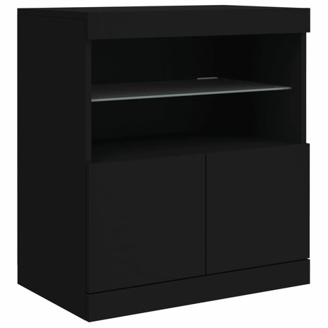 Dressoir met LED-verlichting 60x37x67 cm zwart 8721012252363 3