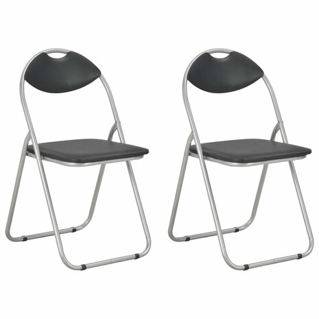 Eetkamerstoelen inklapbaar 2 st kunstleer zwart 8719883678498 1