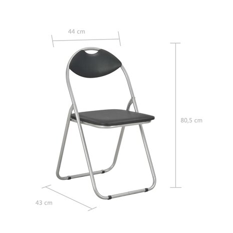 Eetkamerstoelen inklapbaar 2 st kunstleer zwart 8719883678498 7