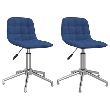 Eetkamerstoelen 2 st draaibaar stof blauw 8720286524350 2