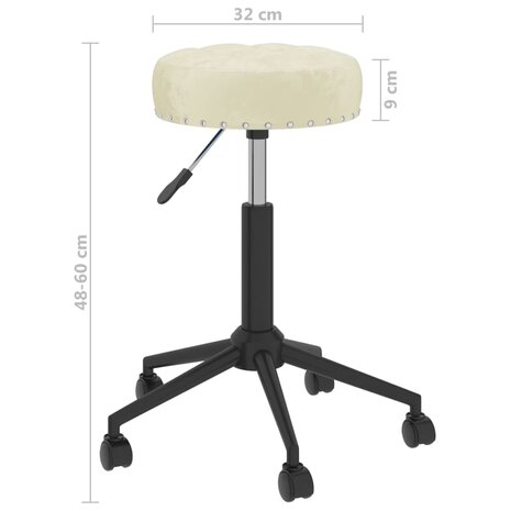 Eetkamerstoelen 2 st draaibaar fluweel crèmekleurig 8720286514382 9