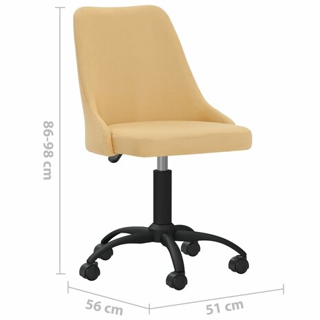 Eetkamerstoelen draaibaar 2 st stof geel 8720286386811 9