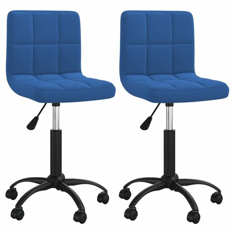 Eetkamerstoelen draaibaar 2 st fluweel blauw 8720286527511 2